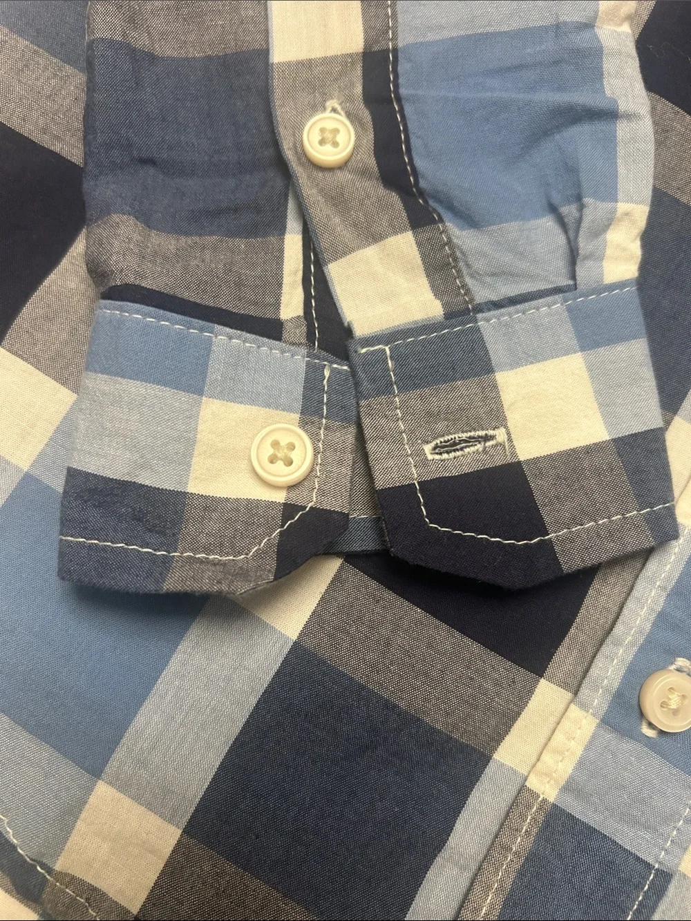 The Children’s Place 100% Cotton Boys 10 Blue and White Plaid Button-Down Shirt